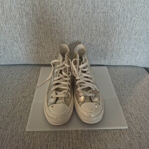 Chic Silver High-Top Sneakers